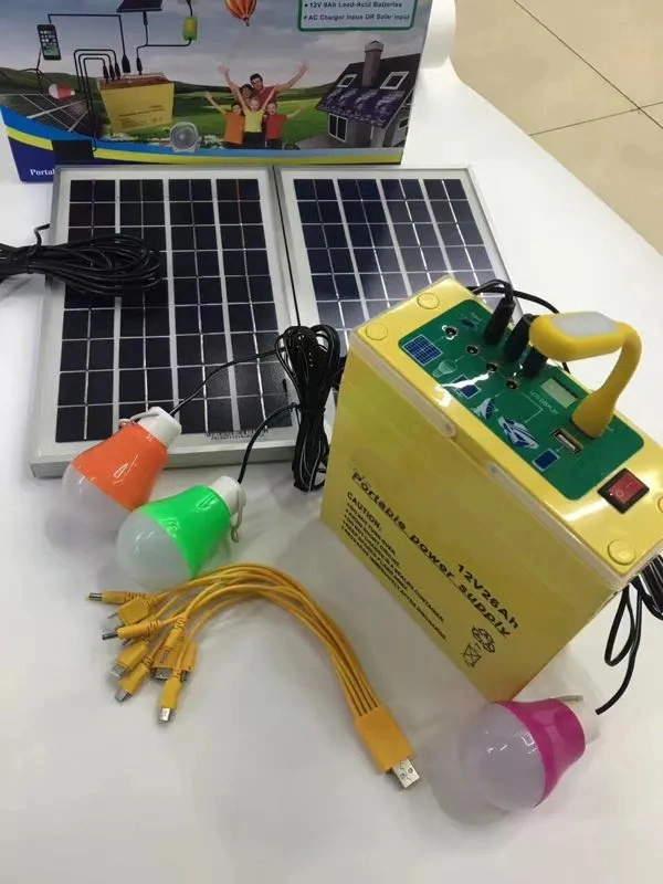 Tier 1 20W Mini Solar Power Lighting System Portable DC Solar Kit for Home Use