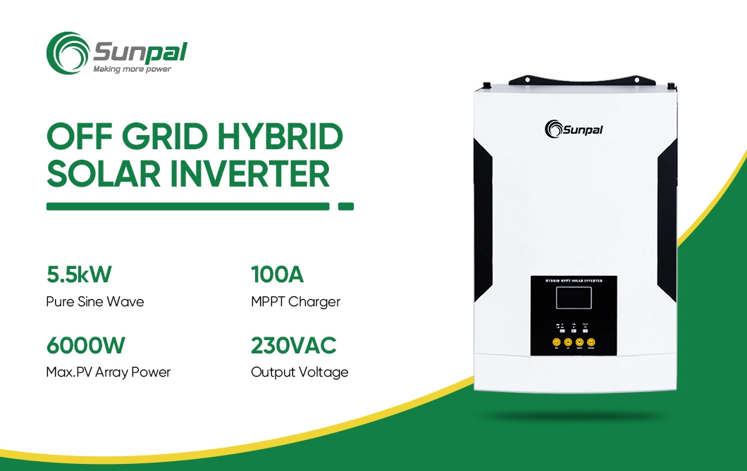 Sunpal 12V 24V 48V Single Phase Off Grid Hybrid Solar Inverter Work Without Battery