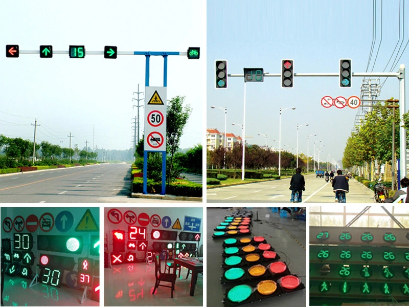 Full Screen Smart Control Red Green Solar Street LED Traffic Signal Lamp Light